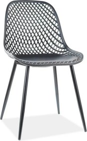 Scaun Corral A, negru, polipropilena/metal, 46x44x75 cm