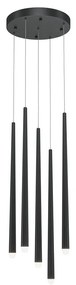 Lustra LED cu 5 pendule stil minimalist modern Cascade negru