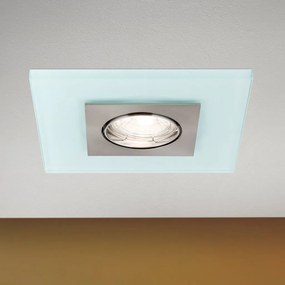 Spot incastrabil tavan directionabil cu sticla decorativa CLASA crom satin/alb