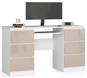 Masă PC Behati (Alb + cappuccino lucios). 1069905