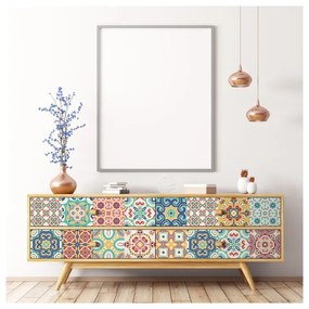 Set 24 autocolante pentru mobilă Ambiance Georgina, 10 x 10 cm