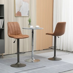 Scaune de bar vintage reglabile, set 2 piese 45x54x96-117cm, maro si gri HOMCOM | Aosom RO