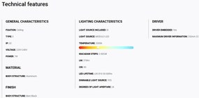Spot LED incastrabil TULIPA Black recessed downlight 7W 24° 3000K CRI90 triac