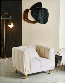 Fotoliu crem cu tapițerie din catifea Alma – Mauro Ferretti