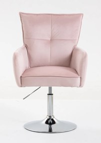 HR250N Scaun Catifea Roz Pudra Bază Cromata