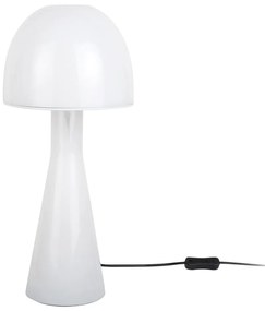 Veioză albă cu abajur din sticlă (înălțime 45 cm) Bombin – Leitmotiv