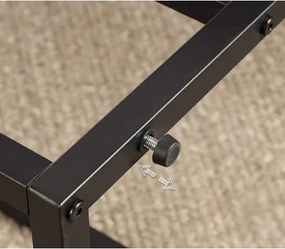 Masuta laterala GLINT cu decor de nuc, neagra