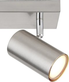 Aplica de perete / tavan cu 2 spoturi directionabile design modern ROBBY nickel mat