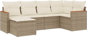 vidaXL Set canapele de grădină cu perne, 6 piese, bej, poliratan