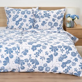Lenjerie de pat din bumbac 4Home Blue Meadow, 140 x 220 cm, 70 x 90 cm