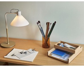 Veioză albă cu abajur din sticlă (înălțime 44 cm) Spot – Hübsch