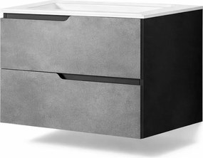 Mobilier pentru lavoar incastrat 80 cm, gri urban, Fluminia Bari 80 Gri