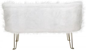 Canapea alba din tesatura si metal cu 2 locuri, 134 cm, Hacil Mauro Ferretti