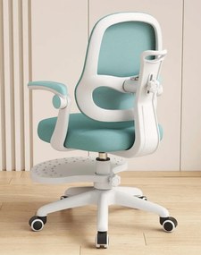RESIGILAT- Scaun ergonomic pentru copii, spatar reglabil adancime, suport picioare reglabil, rotativ, Albastru