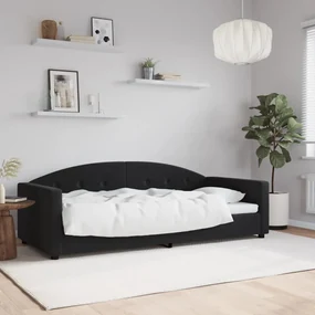 354140 vidaXL Pat de zi, negru, 90x200 cm, catifea
