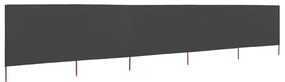 Paravan anti-vant cu 5 panouri, antracit, 600 x 80 cm, textil Antracit, 600 x 80 cm