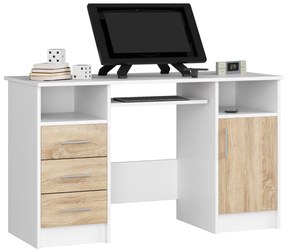 Masă PC Asegura (alb + stejar sonoma). 1117065