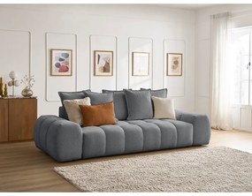 Canapea gri închis cu tapițerie din chenille 278 cm Everest – Bobochic Paris