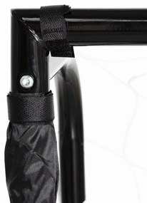 HOMCOM But de fotbal poarta de fotbal structura metal plasa PE cuie & unelte incluse dim. 186L x 62l x 123H cm negru alb | Aosom Romania