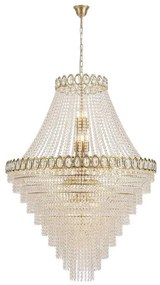 Lustra casa scarii alama satin, cristal transparent Louis Phillipe 28L