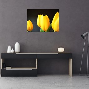 Tablou pe sticlă cu lalele (70x50 cm)