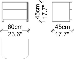 Noptieră lemn masiv Nova Personalizabila - 90 cm
