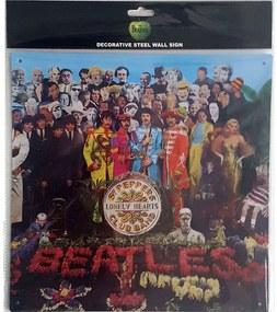 Placă metalică The Beatles - Sgt Pepper, (30 x 30 cm)