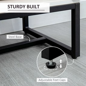 HOMCOM Comoda stil cu romburi cu 3 sertare si un dulap, Mobilier de living si dormitor din otel si MDF | AOSOM RO