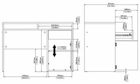 Birou Felix IV, gri / alb lucios