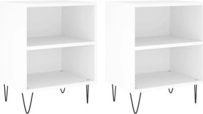 vidaXL Noptiere, 2 buc, alb, 40x30x50 cm, lemn compozit