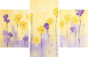 Tablou - Flori mov și galbene (90x60 cm)