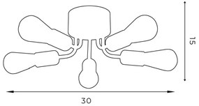 Lustră aplicată BRENDA 5xE27/60W/230V neagră