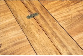 Masa pliabila, L120(240) 120 80 cm, culoare natur alb antic, Lemn masiv