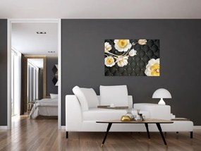 Tablou - Imagine cu flori de trandafir alb (90x60 cm)