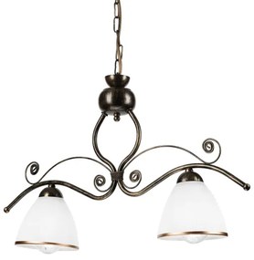 Lustră pe lanț RETRO 2xE27/60W/230V bronz/patină