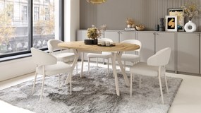 MAZZONI EXPORT IRIS Bej (material Basel 24)/cadru bej - SCAUN MODERN TAPIȚAT PENTRU SALON/SUFRAGERIE BOHO
