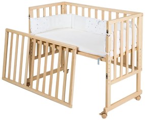 Pătuț în culoare naturală cu roți 90x45 cm Star Magic – Roba