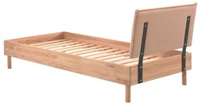 Pat în culoare naturală din lemn de stejar cu somieră 90x200 cm Forrest – Vipack