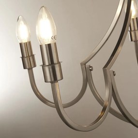 Candelabru cu 5 brate design vintage Lodge argintiu satinat