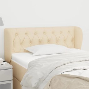 vidaXL Tăblie de pat cu aripioare crem 103x23x78/88 cm textil