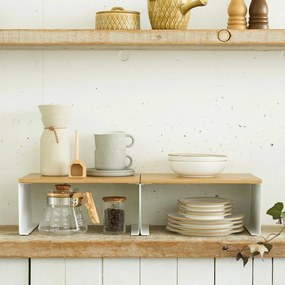 Raft suplimentar alb/în culoare naturală din metal 30,5x14 cm Tosca – YAMAZAKI