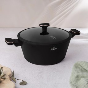 Set oale si tigai 15 piese Black Rose Berlinger Haus BH 8363, negre, înveliș antiaderent titan, compatibile inducție