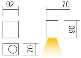 Redo 90151 - Aplică perete exterior PUNTA 1xGU10/7W/230V IP44