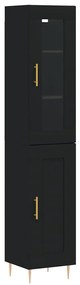 3199482 vidaXL Dulap înalt, negru, 34,5x34x180 cm, lemn prelucrat