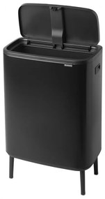 Cos pentru gunoi Brabantia Bo Touch Hi 1001260, 60 L, Inaltat, Deschidere lina si silentioasa, Negru mat