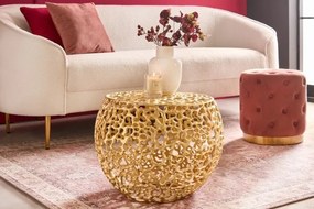 Masuta cu aspect deosebit Leaf 55cm, auriu