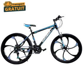 Bicicleta Caraiman, roti 26 inch, cadru otel, frane pe disc, albastra, BC87
