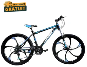 Bicicleta Caraiman, roti 26 inch, cadru otel, frane pe disc, albastra, BC87