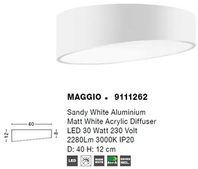 Lustra LED aplicata design modern 40cm MAGGIO alba NVL-9111262