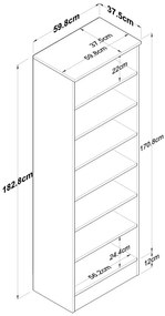 Șifonier alb/cu aspect de lemn de nuc 60x183 cm Theresa – Kalune Design